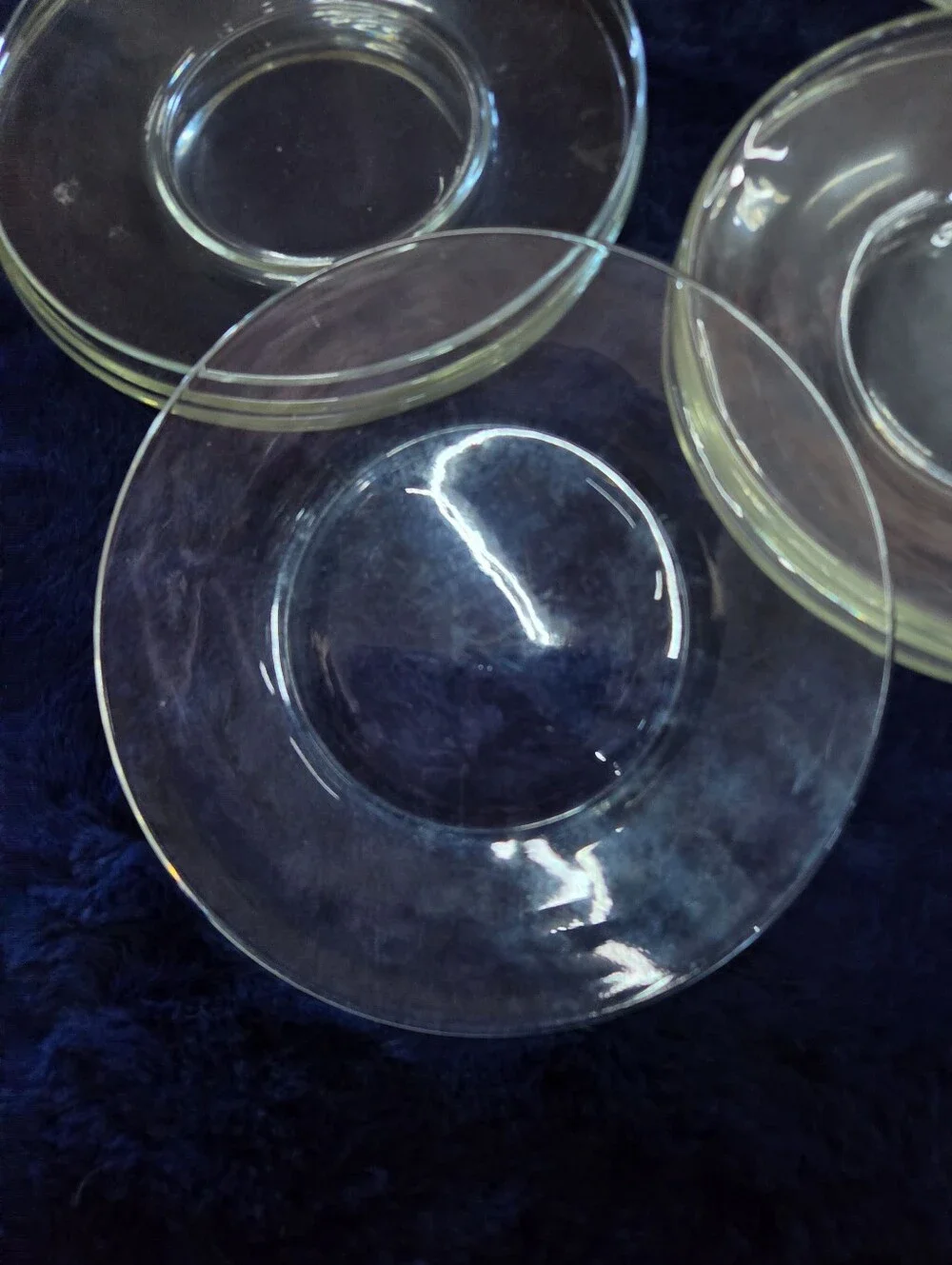 VTG Arcoroc France Classique Heavy Clear Glass 8” Salad Luncheon Plates Set of 4